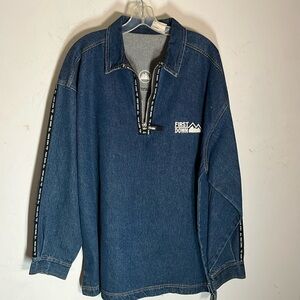 First Down 1/4 Zip Denim Shirt